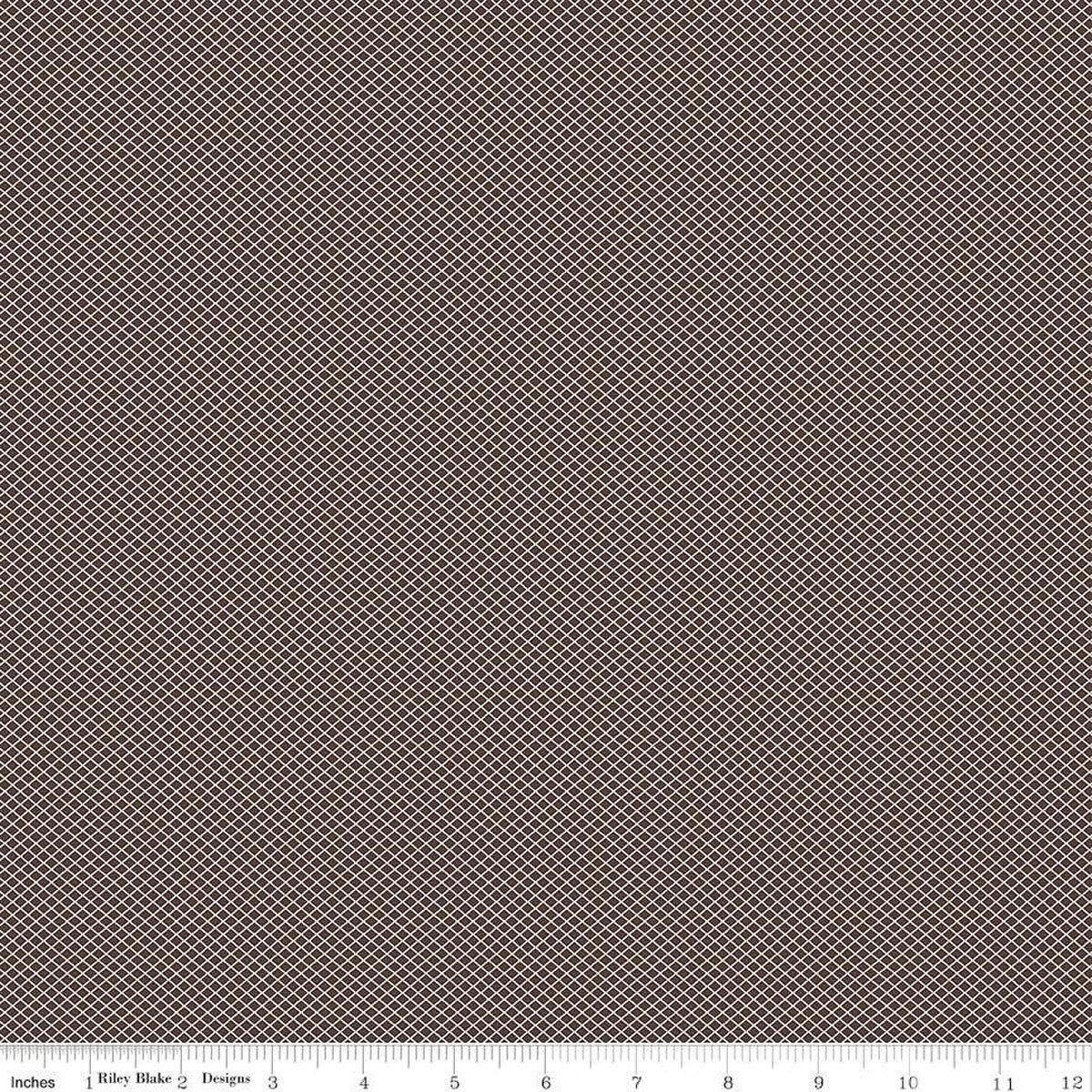 Bee Plaids October Lattice Raisin Black Lori Holt Riley Blake Designs Cotton Fabric RB-C12026-Raisin