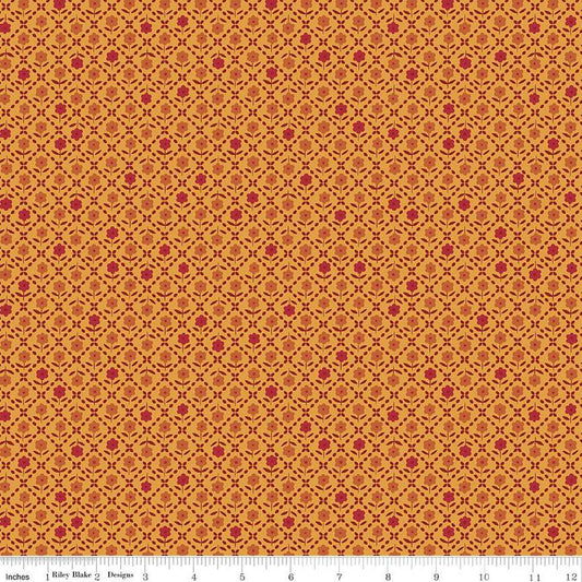 Bee Plaids Zinnia Lattice Autumn Orange Lori Holt Riley Blake Designs Cotton Fabric RB-C12024-Autumn