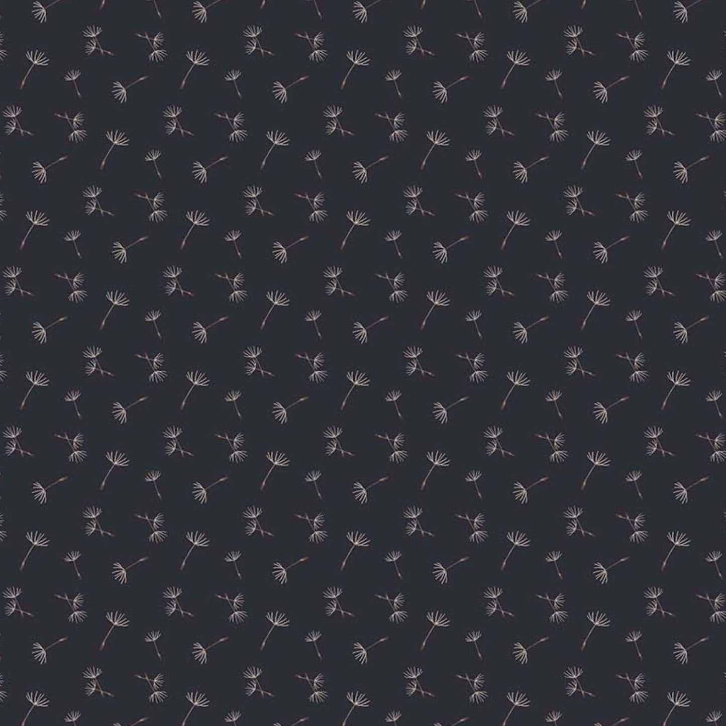 Beecroft Dandelion Seed Toss Charcoal Black Deborah Edwards Northcott Cotton Fabric