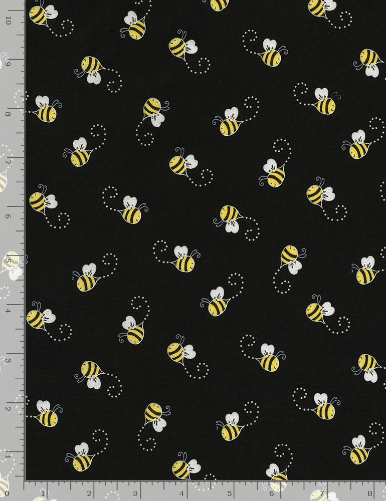 Bees You are my Sunshine Gail Cadden Timeless Treasures Cotton Fabric TT-GAIL-CD5496-Black