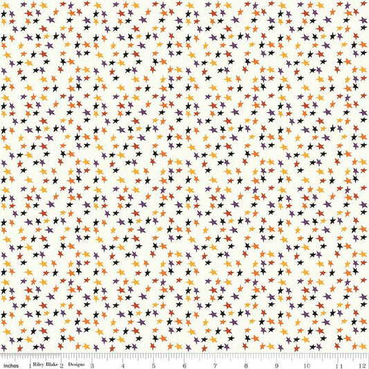 Beggar's Night Stars Cream Sandy Gervais Riley Blake Designs Cotton Fabric RB-C14504-CREAM