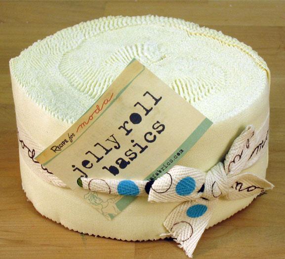 Bella Solids Snow White 2.5" Jelly Roll Moda Cotton Fabric MD-9900JR-11