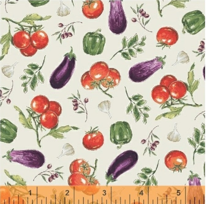 Bella Toscana Tossed Vegetables Whistler Studios Windham Cotton Fabric WF-51352-3