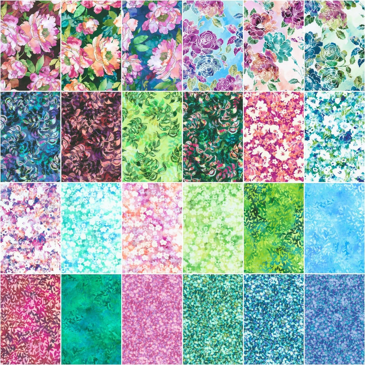 Bella Blossoms 5'' Squares 42pcs designed by RK Studios for Robert Kaufman 100% Cotton Quilting Fabric RK-CHS-1298-42