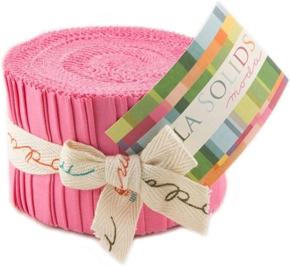 Bella Solids 1930s Pink 2.5" Junior Jelly Roll 20pcs Moda Cotton Fabric MD-9900JJR-27