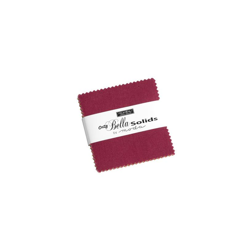 Bella Solids Cozy 2.5" x 2.5" Squares Mini Charm Pack Assorted Moda Cotton Fabric MD-9900MCC