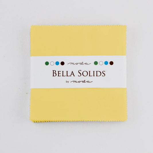 Bella Solids Yellow 5" Squares Charm Pack Moda Cotton Fabric MD-9900PP-23S