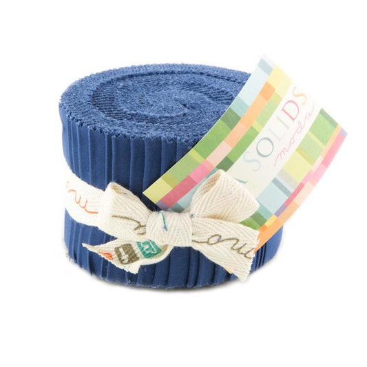 Bella Solids Blue 2.5" Junior Jelly Roll Moda Cotton Fabric MD-9900JJR-48