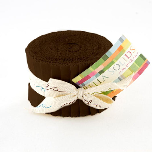 Bella Solids Brown 2.5'' Junior Jelly Roll Moda Cotton Fabric MD-9900JJR-71