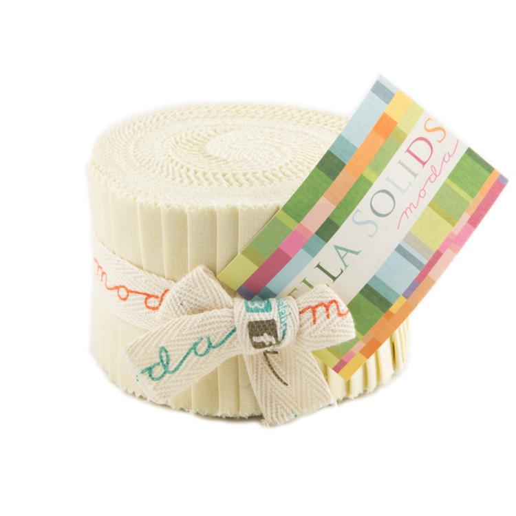 Bella Solids Fig Tree Cream 2.5" Junior Jelly Roll by Moda Cotton Fabr ...
