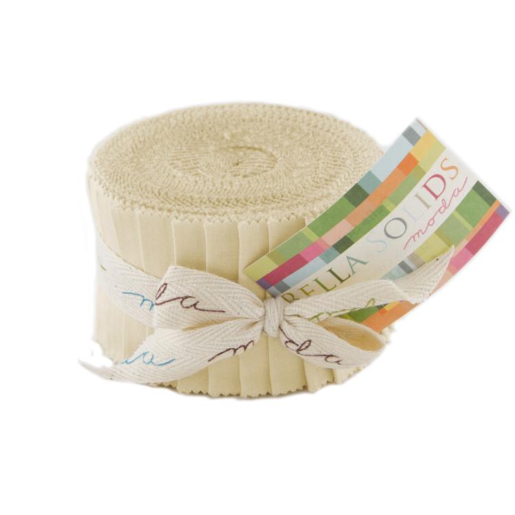 Bella Solids Parchment 2.5" Junior Jelly Roll Moda Cotton Fabric MD-9900JJR-39