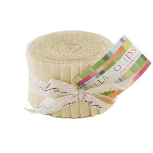 Bella Solids Parchment 2.5" Junior Jelly Roll Moda Cotton Fabric MD-9900JJR-39