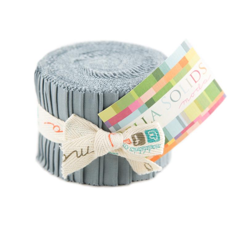 Bella Solids Steel 2.5" Jelly Roll Moda Cotton Fabric MD-9900JJR-184