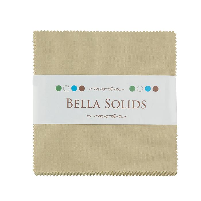 Bella Solids Tan 5" Squares Charm Pack Moda Cotton Fabric MD-9900PP-13