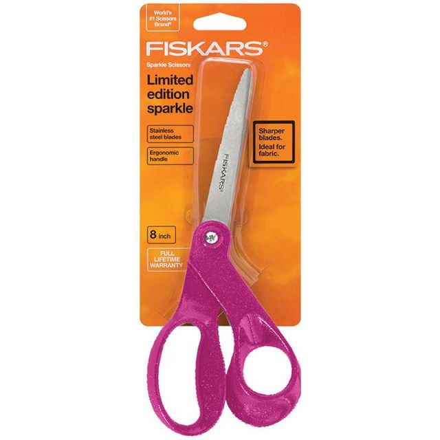 Bent Scissor 8'' Sparkle Berry Fiskars