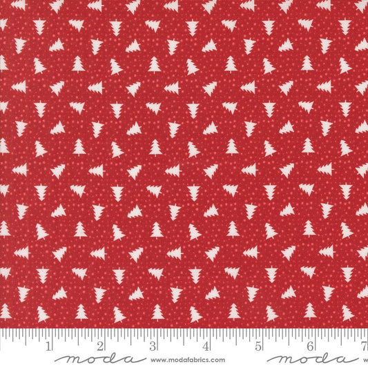 Berry and Pine Little Trees Christmas Trees Dots Cranberry Red Lella Boutique Moda Cotton Fabric MD-5245-14