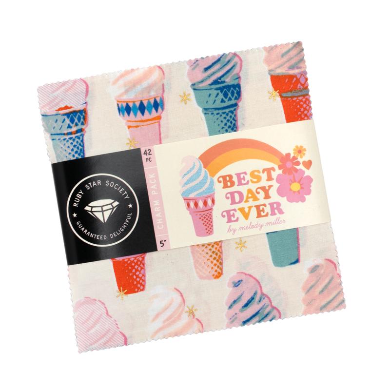 Best Day Ever 5" Squares Charm Pack Assorted Ruby Star Society Moda Cotton Fabric MD-RS0102PP