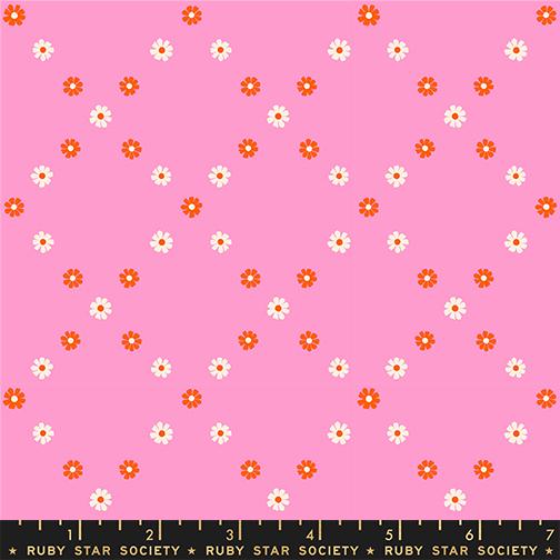 Best Day Ever Diamond Flowers Blenders Ditsy Geometric Flamingo Pink Melody Miller Ruby Star Society Moda Cotton Fabric MD-RS0107-14