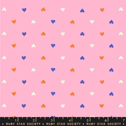 Best Day Ever Hearts Ditsy Blender Posy Pink Melody Miller Ruby Star Society Moda Cotton Fabric MD-RS0091-19