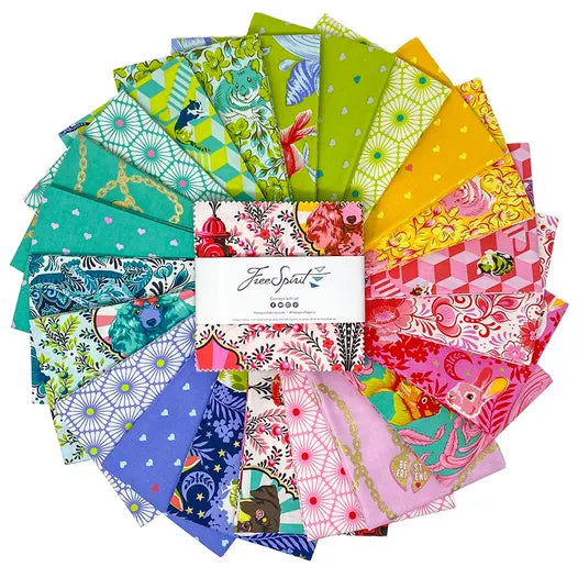 Besties 10” Squares Tula Pink Free Spirit Cotton Fabric FS-FB610TP.BESTIES