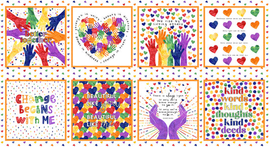 Better Together Block Panel 24" Multi Erica Billups Blank Quilting Cotton Fabric BQ-2212-01
