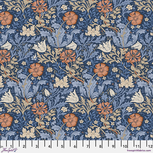 Bexleyheath Compton Inky Blue The Original Morris & Co Free Spirit Cotton Lawn Fabric FS-CLWM011.INKY