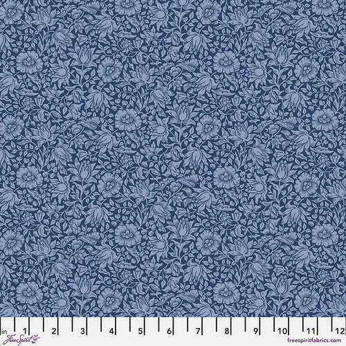 Bexleyheath Mallow Inky Blue The Original Morris & Co Free Spirit Cotton Lawn Fabric