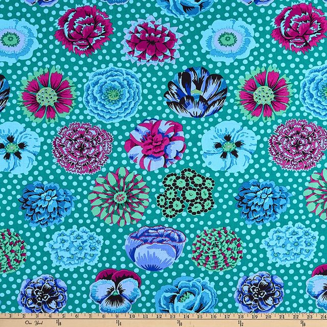 Big Blooms Emerald Green Stash Kaffe Fassett Collective Free Spirits Cotton Fabric FS PWGP091.EMERA