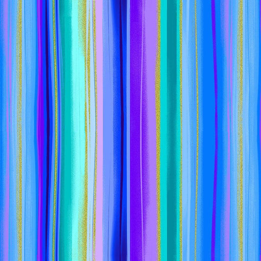 Bijoux Metallic Stripes Multi Chong-A-Hwang Timeless Treasures Cotton Fabric