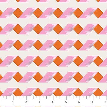 Bits and Bobs Measuring Tape Pink FIGO Northcott Cotton Fabric NC-91268-21 | US Fabric Shop