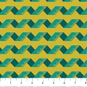 Bits and Bobs Measuring Tape Teal FIGO Northcott Cotton Fabric NC-91268-64 | US Fabric Shop