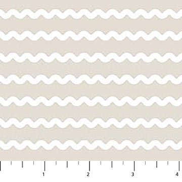 Bits and Bobs Rickrack Taupe FIGO Northcott Cotton Fabric NC-91271-14