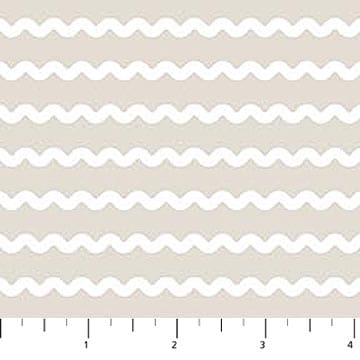 Bits and Bobs Rickrack Taupe FIGO Northcott Cotton Fabric NC-91271-14 | US Fabric Shop