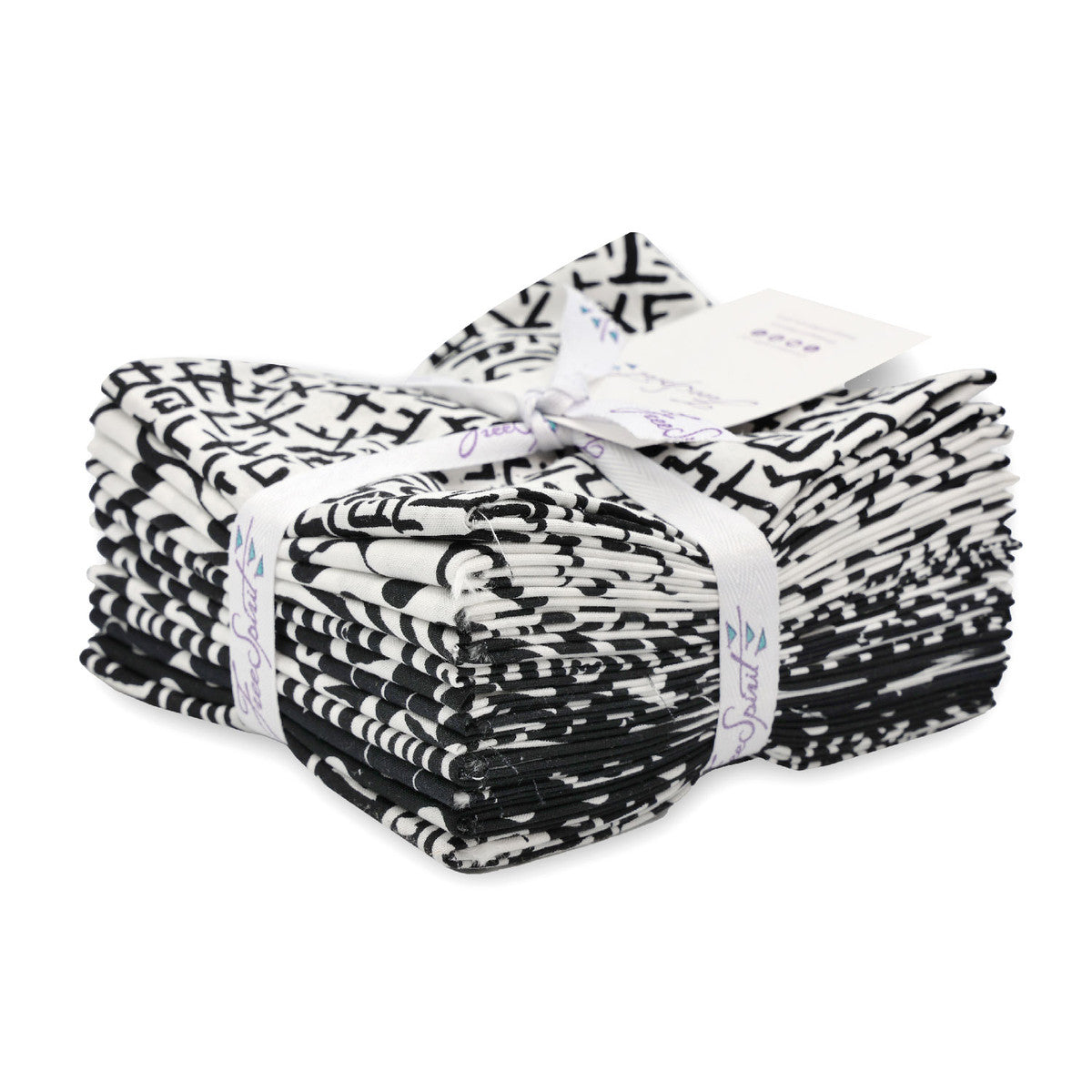 Black and White Fat Quarter Bundle 18"X21" 12pcs Kaffe Fassett Collective Free Spirit FBFFQGP.BLACKWHITE