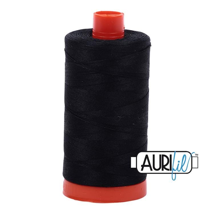 Black Aurifil Cotton Quilting Thread Solid 50wt 1300m 1422yds Aurifil AF-A1050-2692 | US Fabric Shop