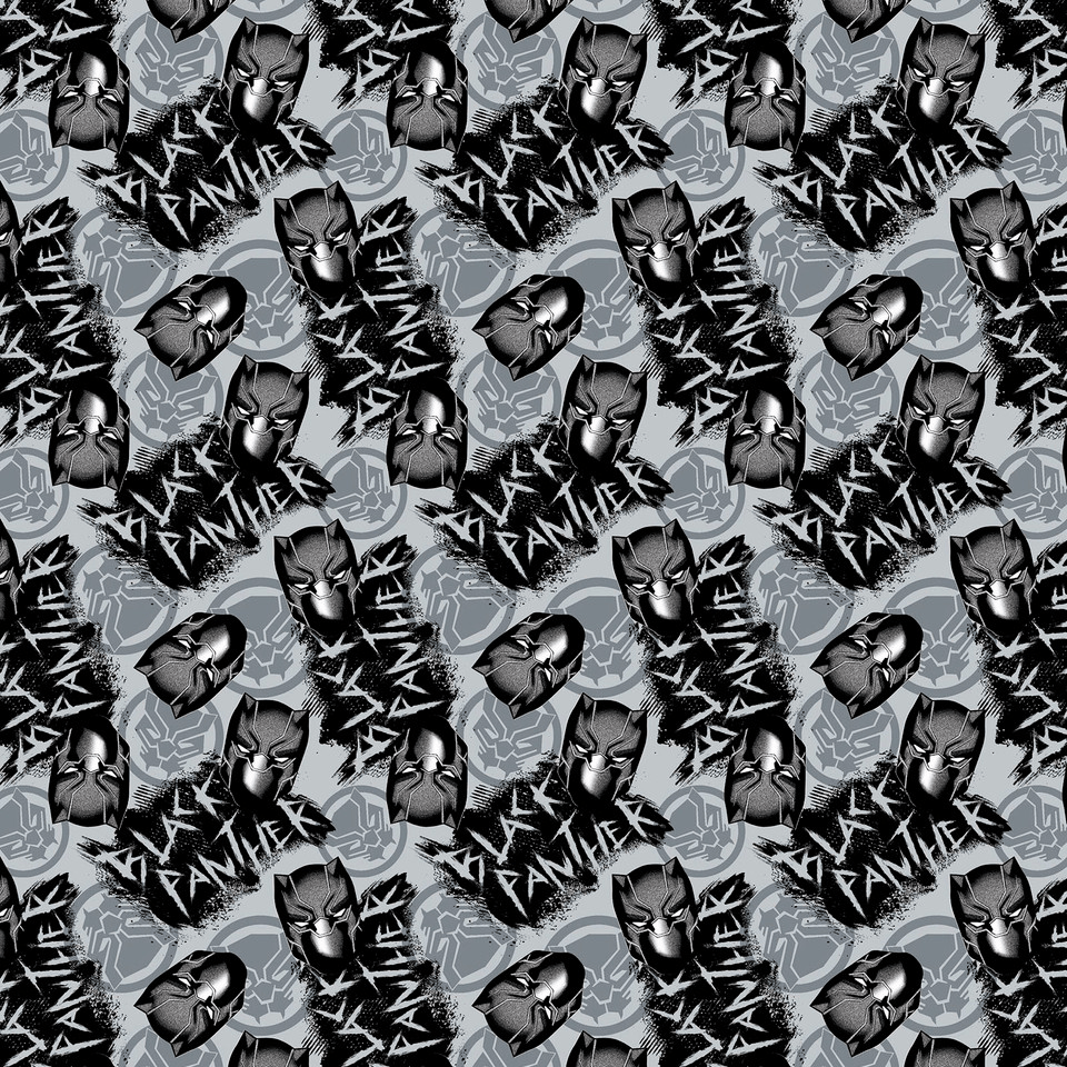 Black Panther Gray Springs Creative Polyester Fleece Fabric SC-67556-651018 | US Fabric Shop
