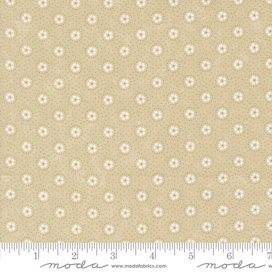 Blackbirds Nest Daisies and Dots Small Floral Tan Tonal Beige Kansas Troubles Quilters Moda Cotton Fabric