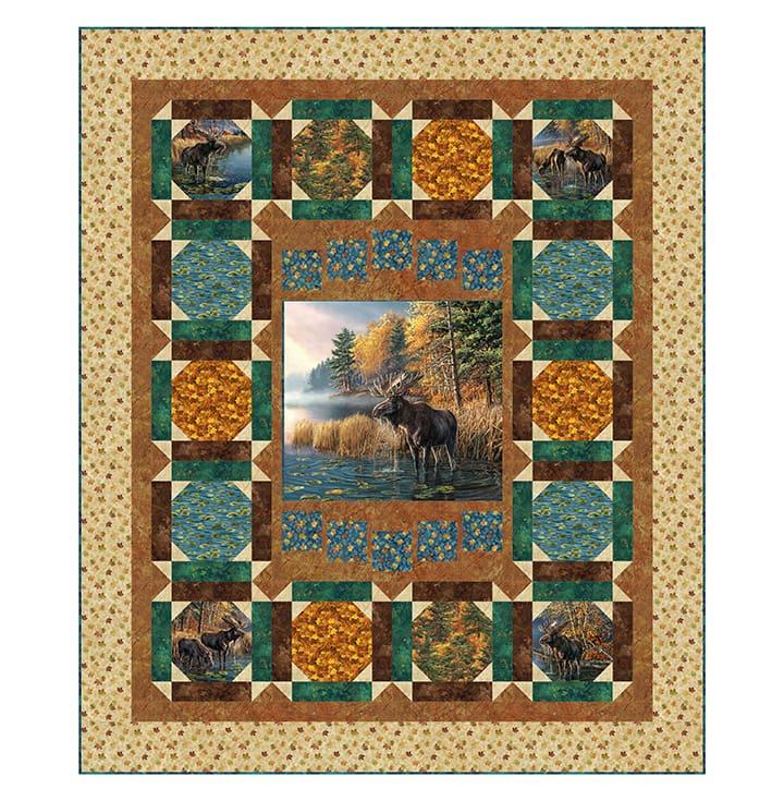 Blizzard Digital Quilt Top 62"x74" Autumn Woodland-Naturescapes Northcott Fabrics NC-DQ3530 | US Fabric Shop