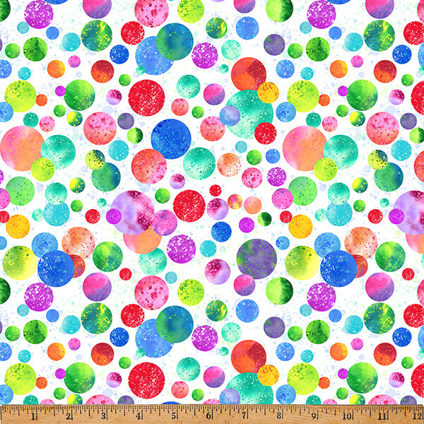 Block Party Circles Spectrum Multi Hoffman Fabric Cotton Fabric