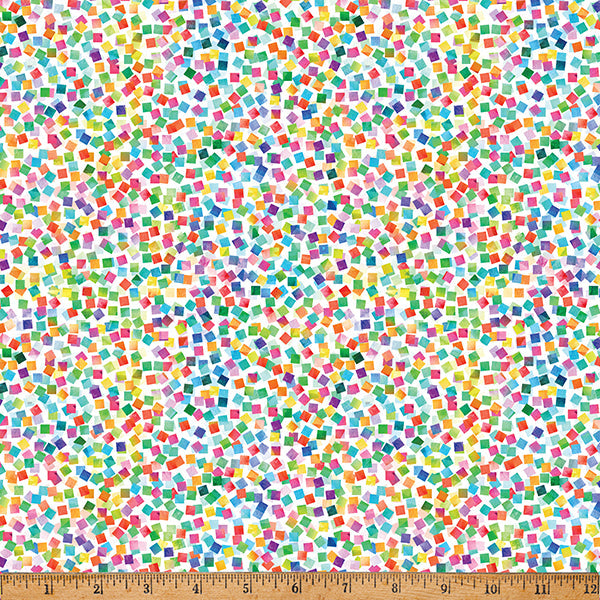 Block Party Squares Spectrum Multi Hoffman Fabric Cotton Fabric