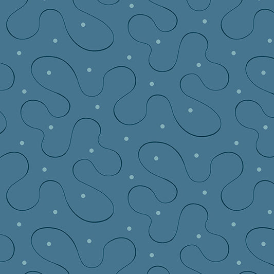 Blue Escape Ribbon Swirl Adriatic Blue Laundry Basket Quilts Andover Fabrics Cotton Fabric