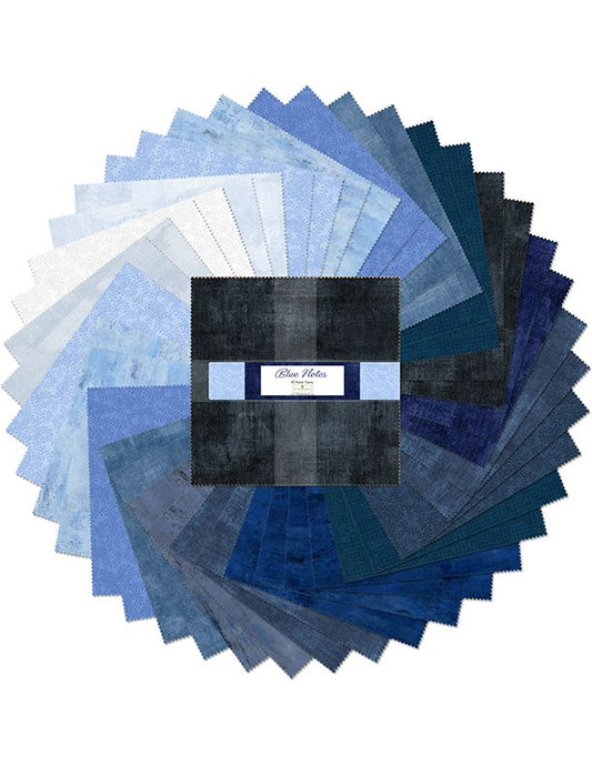 Blue Notes 10" Squares Karat Gems Wilmington Prints Cotton Fabric