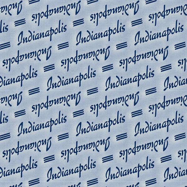 Blue Stampede Indianapolis Text Stripe Football Grey Blue Paintbrush Studios Cotton Fabric PBS-120-26609