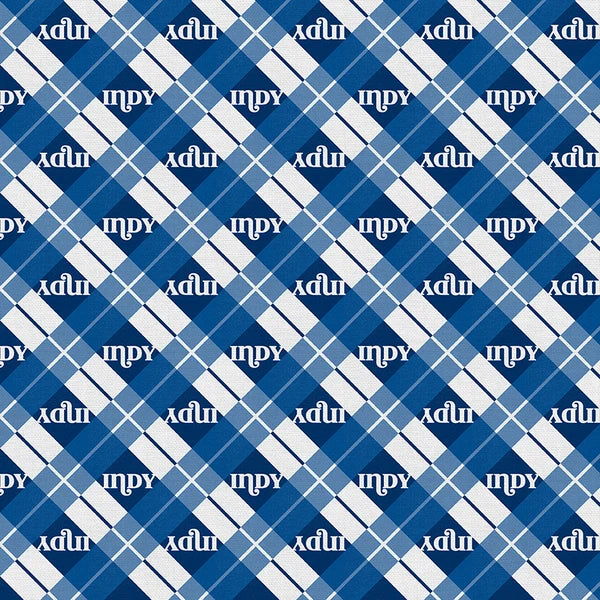Blue Stampede Indy Argyle Football Grey Blue Paintbrush Studios Cotton Fabric PBS-120-26613