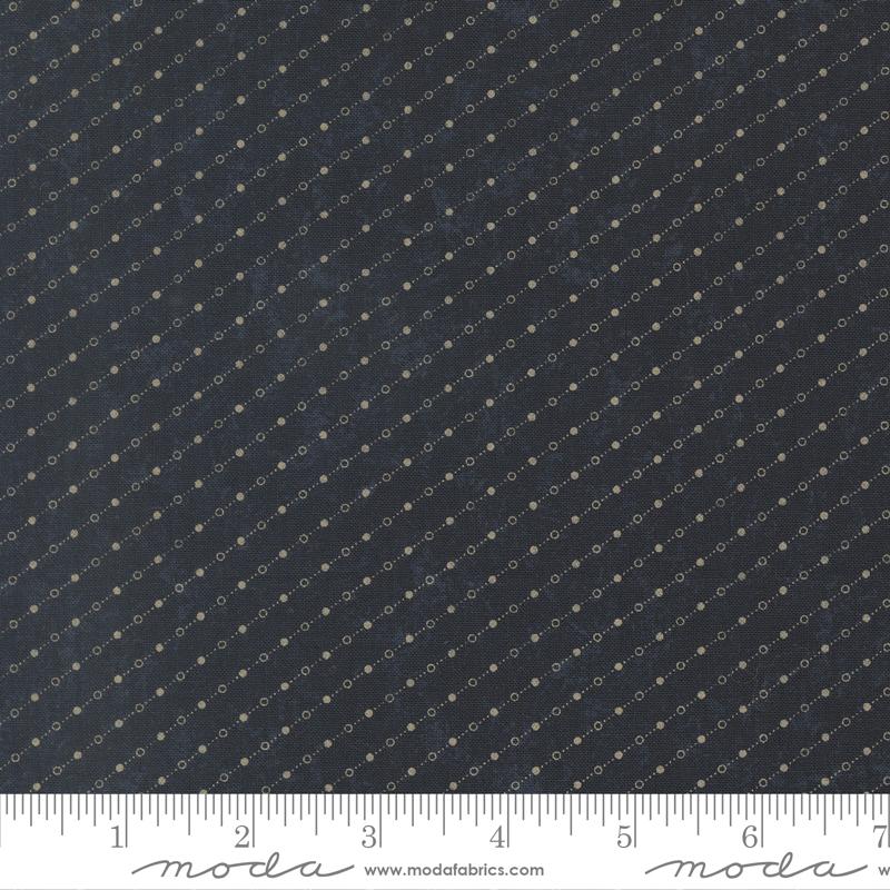 Bluebirds Nest Dot Dash Dots & Stripes Blue Kansas Troubles Quilters Moda Cotton Fabric MD-9807-14