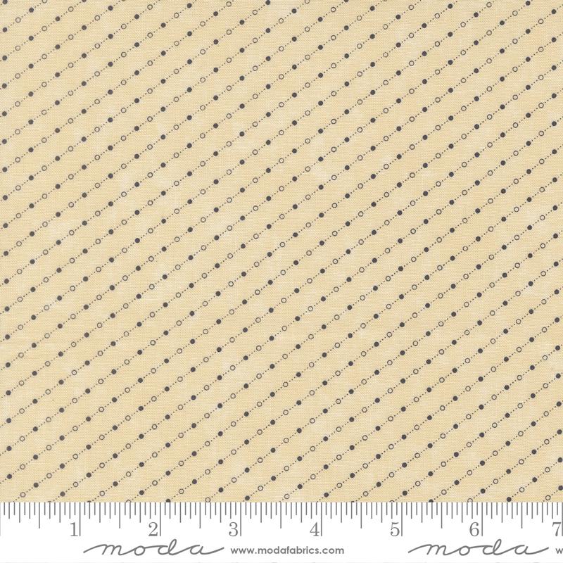 Bluebirds Nest Dot Dash Dots & Stripes Tan Kansas Troubles Quilters Moda Cotton Fabric MD-9807-11