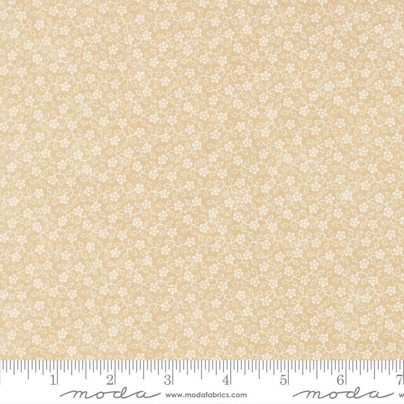 Bluebirds Nest Flowering Vine Small Floral Tan Tonal Kansas Troubles Quilters Moda Cotton Fabric MD-9806-11