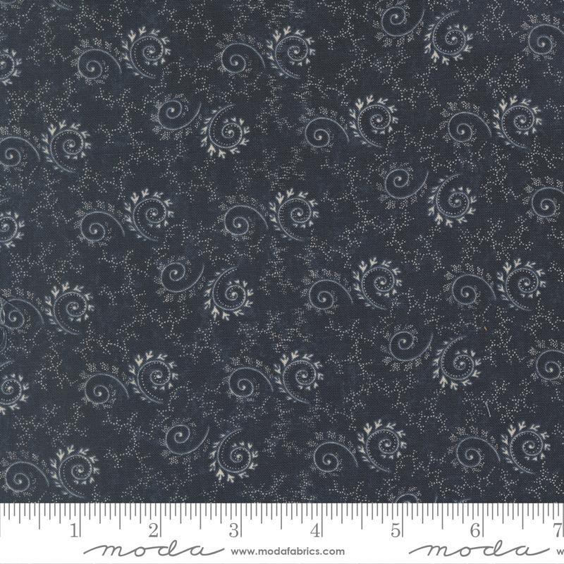 Bluebirds Nest Swirls Twirls Blenders Blue Kansas Troubles Quilters Moda Cotton Fabric MD-9801-14