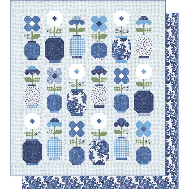 Blueprint Kit Ginger Jars 60" x 68" Quilt Kit Camille Roskelley Moda MD-KIT55330