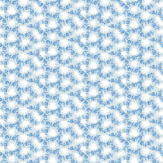 Blusette Petite Floral Light Blue Jan Shore Benartex Cotton Fabric BE-13451-05